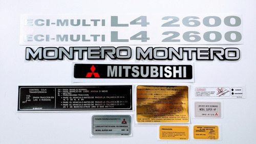 Mitsubushi Montero Std Calcomanias Y Emblemas Set