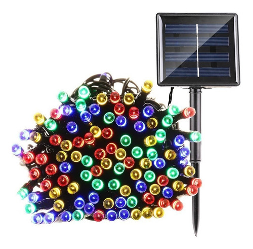 Guirnalda  De 200 Luces Led Multicolor Solar (20 Metros)