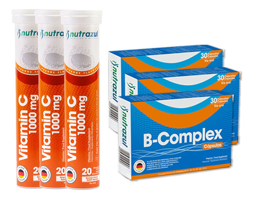  3 B-complex + 3 Vitamina C 1.000 Mg Nutrazul (pack 6 U.)