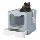 Genenic Caja De Arena Plegable Grande Para Gatos Con Tapa, O