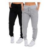 Kit 2 Calça Moletom Slim Jogger Com Bolso Feminino Adulto