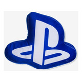 Almofada Formato Logo Playstation | Ps5 | Videogame Cor Azul Desenho Do Tecido Logo Ps5