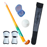 Palo De Hockey Madera + Bocha + Bucal + Funda + Canillera 