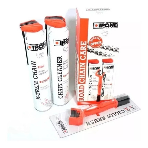 Kit Limpia Cadena, Lubricante Y Cepillo Ipone Motos De Calle