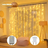 Cortinas Serie Luces 300 Led Navidad Decorativas Fiesta 3x3m