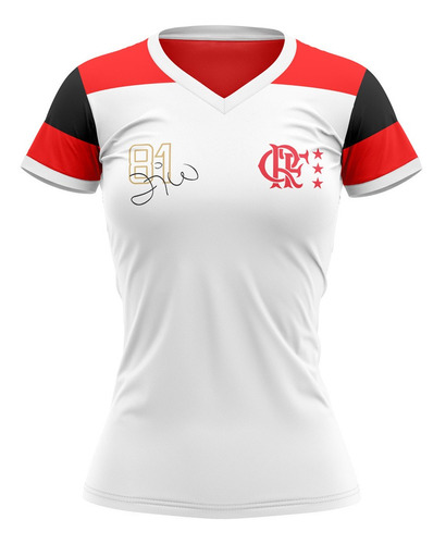 Camisa Flamengo Feminina Zico Mundial 1981 Oficial