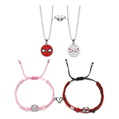 4pcs Collar Y Pulsera De Spider-man, Regalos Para Parejas