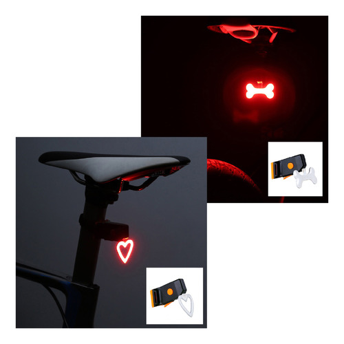 Luz Bicicleta Hueso Corazon Led Recargable Usb