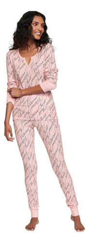 Pijama Térmico Rosa  Remera Y Pantalón S M Victoria's Secret