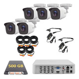 Paquete Kit 5 Cámaras Hd 720p Cctv 500 Gb Hikvision