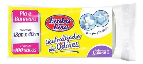 100 Un Saco Lixo Branco Perfumado Pia Banheiro Anti Odores