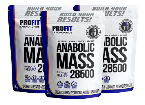 3x Hipercalórico Anabolic Mass 28500 - 3kg - Elite Series