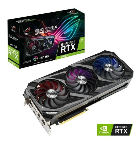 Placa Vídeo Nvidia Asus Rog Strix Rtx 3060 Ti 8g Gaming Oc