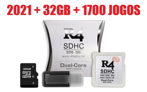 Cartão Cartucho R4 Dual Core 2023 32gb Dsi Lite 2ds 3ds Xl