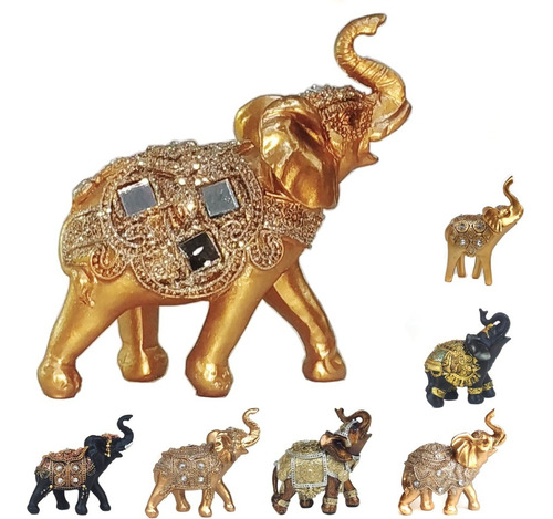 Elefante Decorativo Em Resina Indiano Sabedoria Sorte P