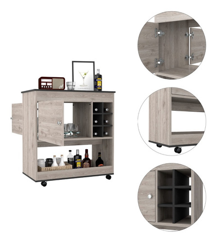 Mueble Bar  Blanco/duna (2c.