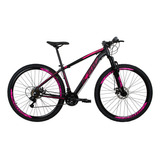 Bicicleta Aro 29 Ksw 24v - Cambios Index - Freio Hidraulico Cor Preto/rosa Tamanho Do Quadro 15