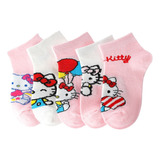 Calcetines Calcetas Algodón Para Niñas 5 Pares Hello Kitty