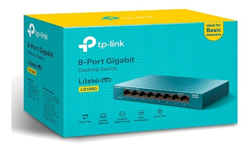 Switch Hub 8 Portas Tp-link Ls108g Gigabit Case Metal 