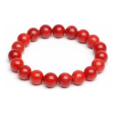 Pulsera Coral Rojo Unisex Piedras Naturales