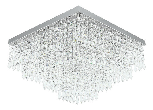 Lustre De Cristal Acrilico Dreamcrillic 40x40 Magnifico!! Cor Prateado 110v/220v (bivolt)