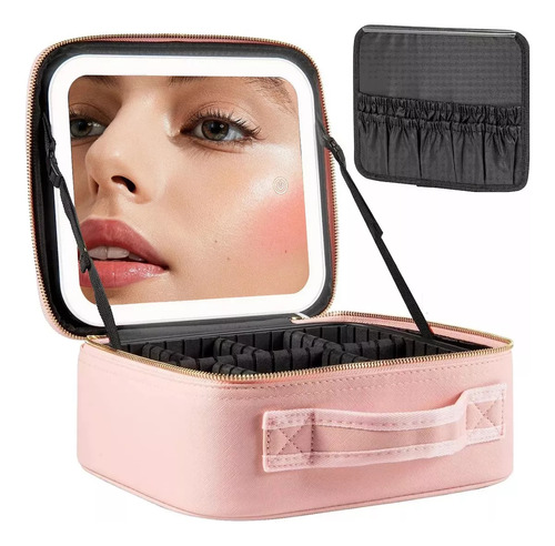 Bolsa De Cosméticos Para Maquillaje Con Espejo Led