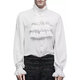 Gótico Vintage Medieval Camisa Para Hombres Cuello Volantes