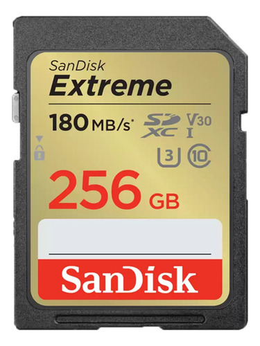 Sandisk Cartão De Memória Sd 256g Para Câmera 180mb/s U3 4k