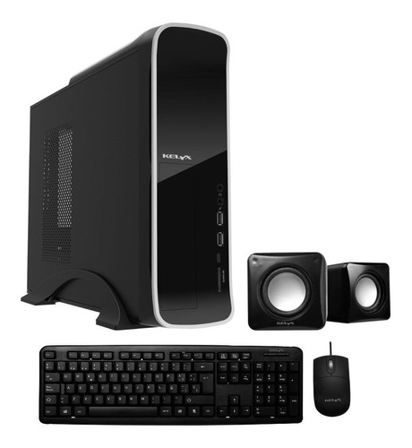 Kit Gabinete Kelyx Lc727-08a Slim +teclado+mouse+parlantes