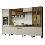 Cozinha Modulada Completa 342cm 7 Peças Perfect Duna/cristal