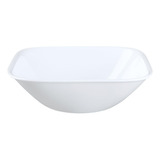 Tazón De Vidrio Corelle Square Pure White De 22 Onzas (juego