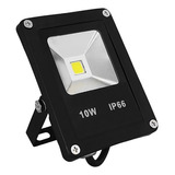 Refletor Preto Led 10w Branco Frio 6500k Ip66 Slim Cor Da Luz Branco-frio 110v/220v