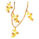 Cadena De Luces Moon Star Que Funciona Con Pilas, 15 Led, 50