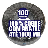 Cabo Rede E Cftv Cat5e Rj45 Preto Rolo 100mt Internet Net