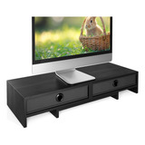 Bamneat Soporte Monitor Computadora Con Dos Cajones, Soporte