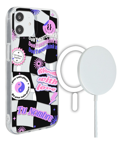 Funda Para iPhone Magsafe Nombre Para Mujer Cuadros Stickers