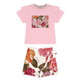 Conjunto Infantil Fem Blusa E Short Saia Trick Nick 4 Ao 10