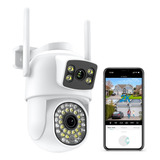 Cámara De Seguridad Anberx Wifi 8mp Con Doble Lente 40 Led