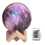 Lámpara Luna Galaxia 3d 16 Colores Recargable Rgb + Control