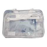 Kit 2 Necessaire Transparente Organizador Branco Bolsa Preto