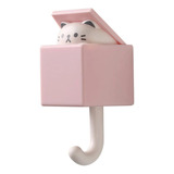 Creativo Gancho Para Gato Kawaii, Sin Costuras, Para Puerta