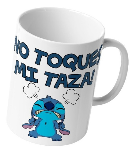 Taza Cerámica Stitch No Toques Mi Taza Inestampable