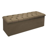 Recamier De Quarto Queen Size Lotus Suede Marrom Simbal