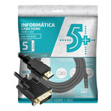 Cabo Conversor Dvi-d Para Hdmi - 5 Metros - Dual Link