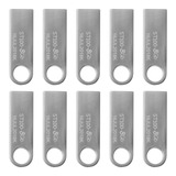 Kit 10 Memorias Usb Stylos 8gb 2.0 Metalica Plata Originales Color Plateado Liso