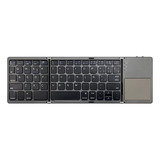 Teclado Dobrável Triplo Bluetooth Espanhol Com Touchpad