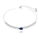 Pulseira Prata Zirconia Safira