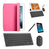 Capa Smart Rosa Teclado Mouse Pel, Stylus Galaxy Tab S6 Lite