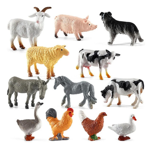 12 Caballos De Juguete Con Animales De Granja Para Niños