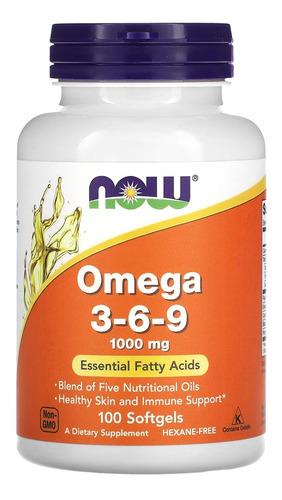 Ômega 3-6-9 1.000mg Now Foods 100 Caps Softgels Importado